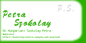 petra szokolay business card